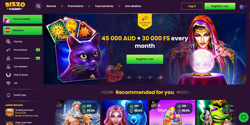 Bizzo fast payout and instant withdrawal casino for Australian players