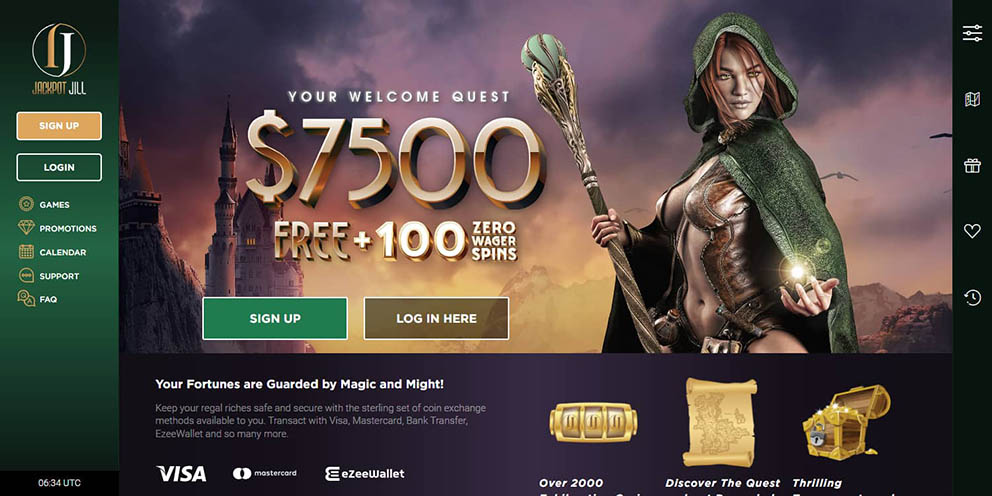 Screenshot of the first registration step at Jackpot Jill Casino for Australian players.