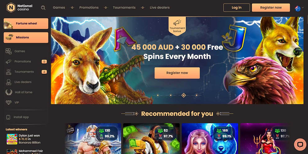 National fast payout and instant withdrawal casino for Australian players