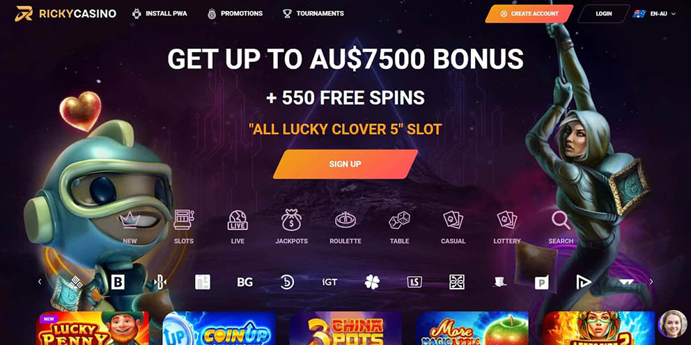 Ricky fast payout and instant withdrawal casino for Australian players